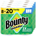 Bounty Quick Size Paper Towels, White, 8 Family Rolls