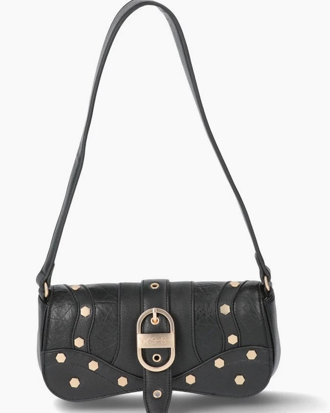 Jessica Simpson Women's Courtney Faux Leather Flap Shoulder Handbag, Meteorite