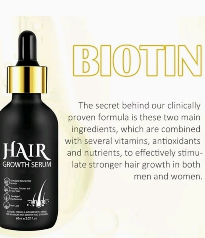 Hair Growth Serum with Biotin 2.02 fL oz - Unisex Hair Loss Treatment