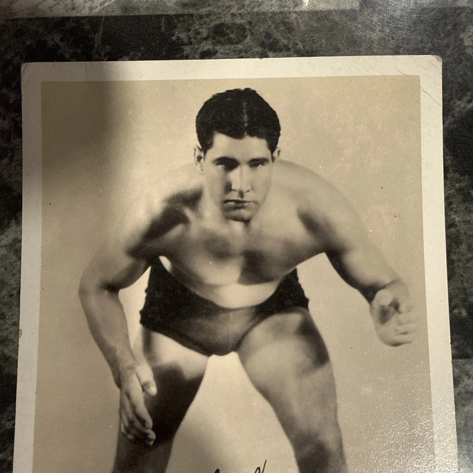 Vintage Wrestling PostCard Vincent Lopez Possibly Signed? Rare