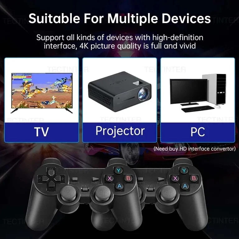 Video Game Console Built-In 20000 Games Wireless Controller TV Game Stick 4K HD