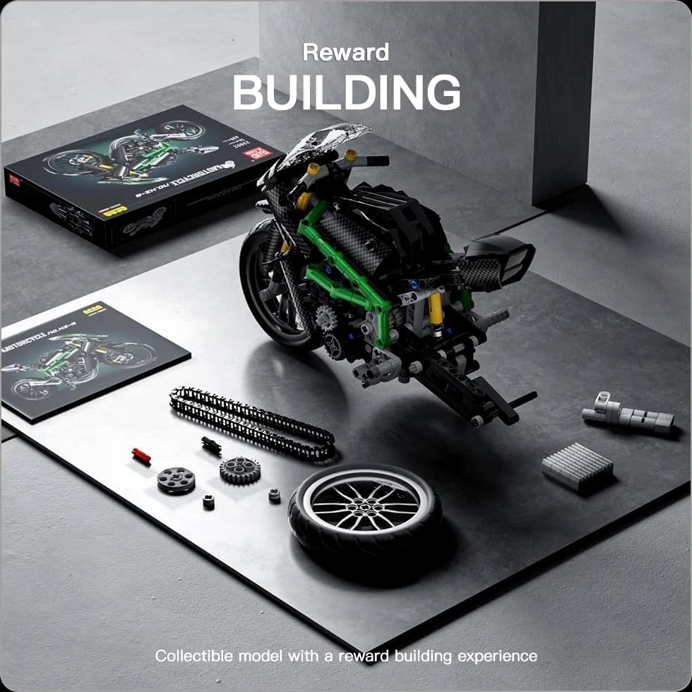 Motorcycle Building Kit 23002 - DIY Model Bike Toys for Kids & Adults 14+, 639 pcs