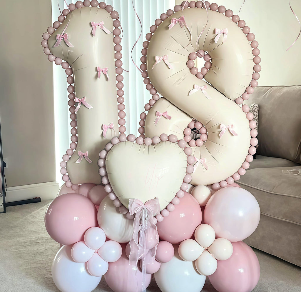Lingqiang 40 Inch Number 1 Balloon Beige Foil Party Decoration