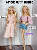 3PCS Clothes For 11.5" Fashion Doll Princess 1/6 Toys Accessories Top Outfit