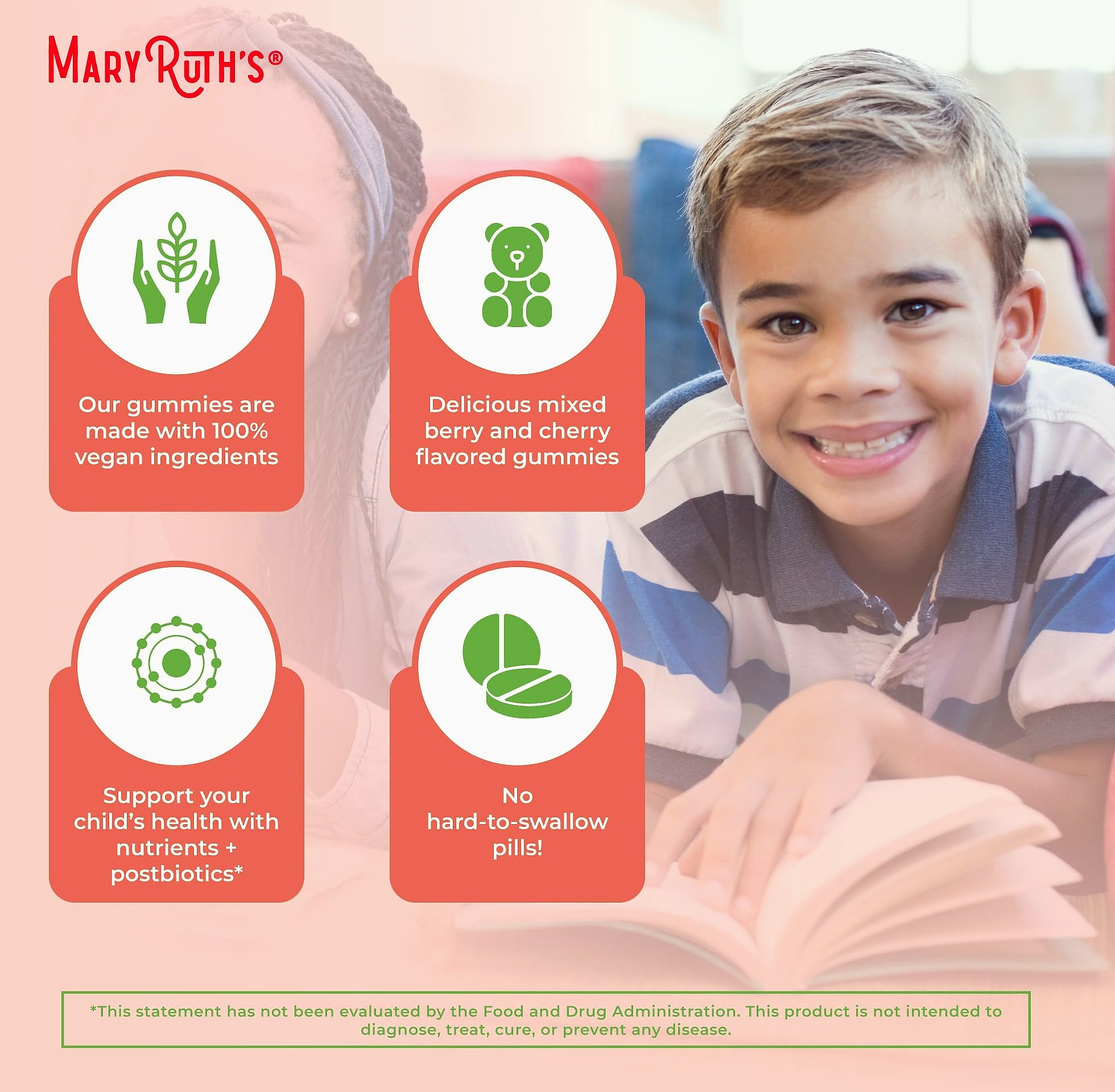 MARYRUTH'S Kids Multivitamin Gummies with Probiotics