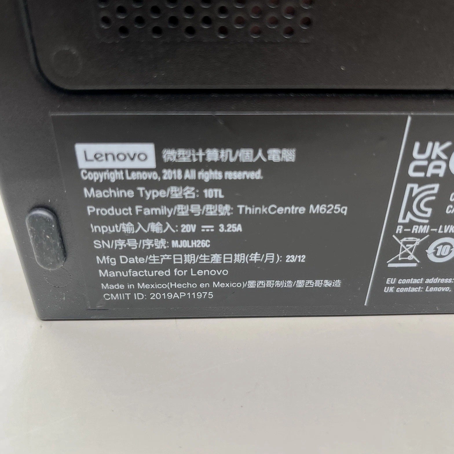 Lenovo ThinkCentre M625Q 8GB RAM 128GB SSD Mini PC - Windows 11 Pro (Used)
