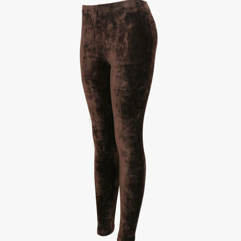 TD Women's Ultra Soft Velvet Stretch Winter Leggings One Size