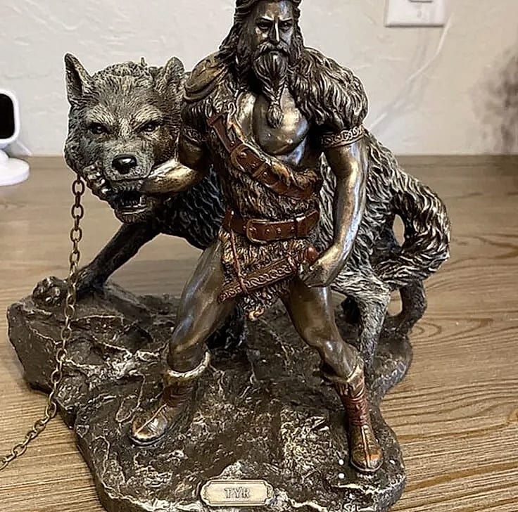 Nordic Mythology Tyr God Resin Statue 15cm Decorative Figure