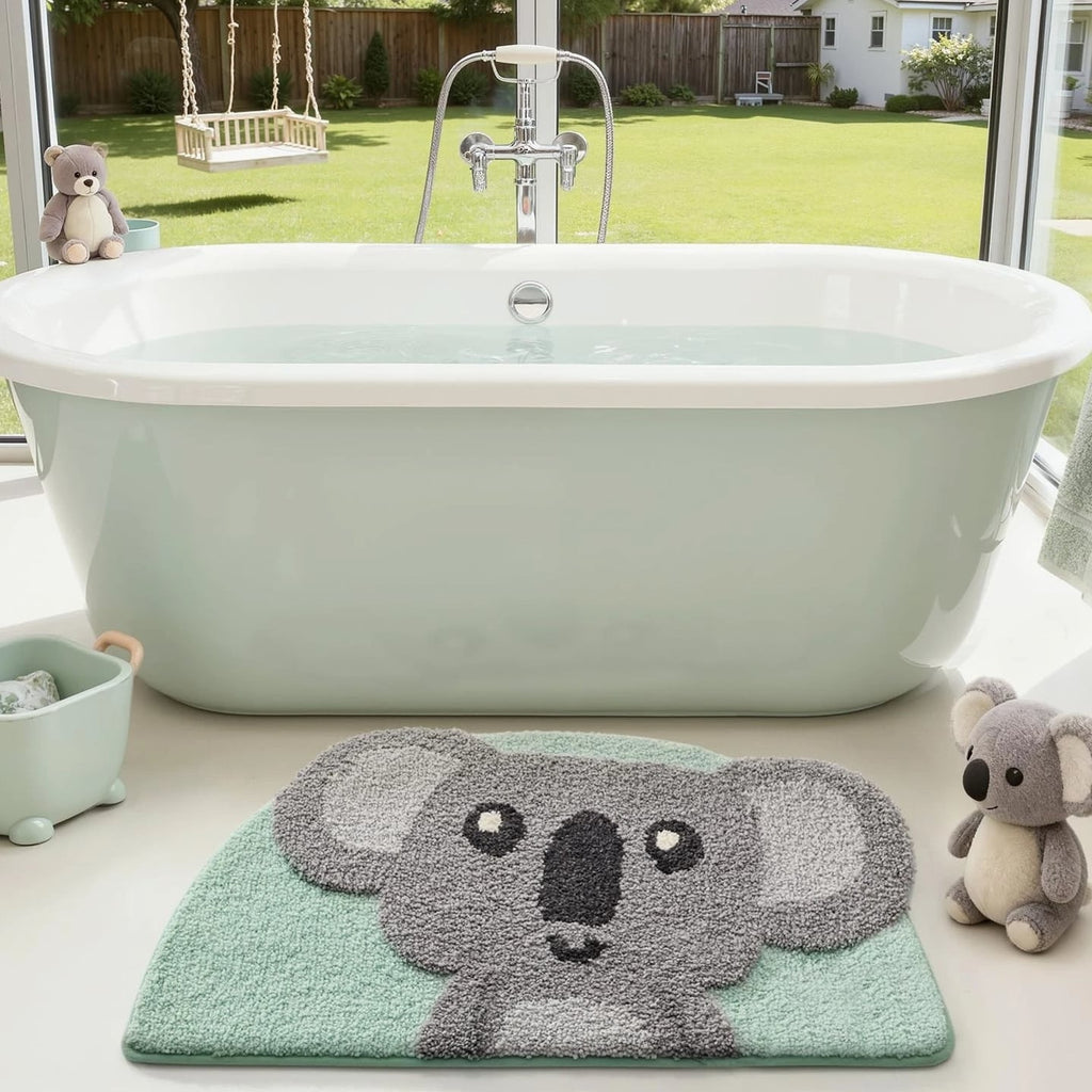 Cute Animal Thick Bathroom Rugs, Non-Slip Backing Washable Bath Mats, Plush...