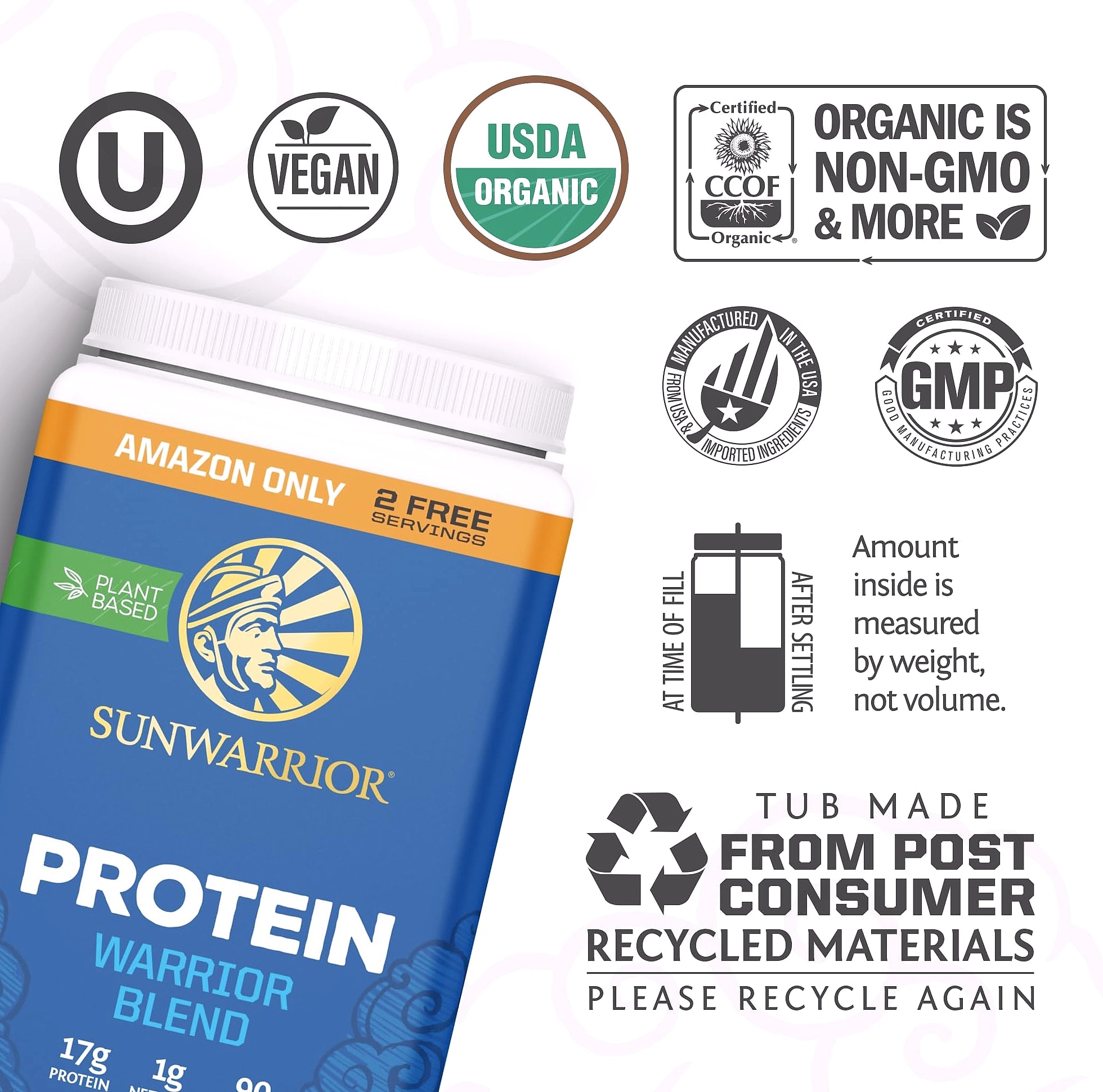 Sunwarrior Warrior Blend Vanilla Plant Protein Powder