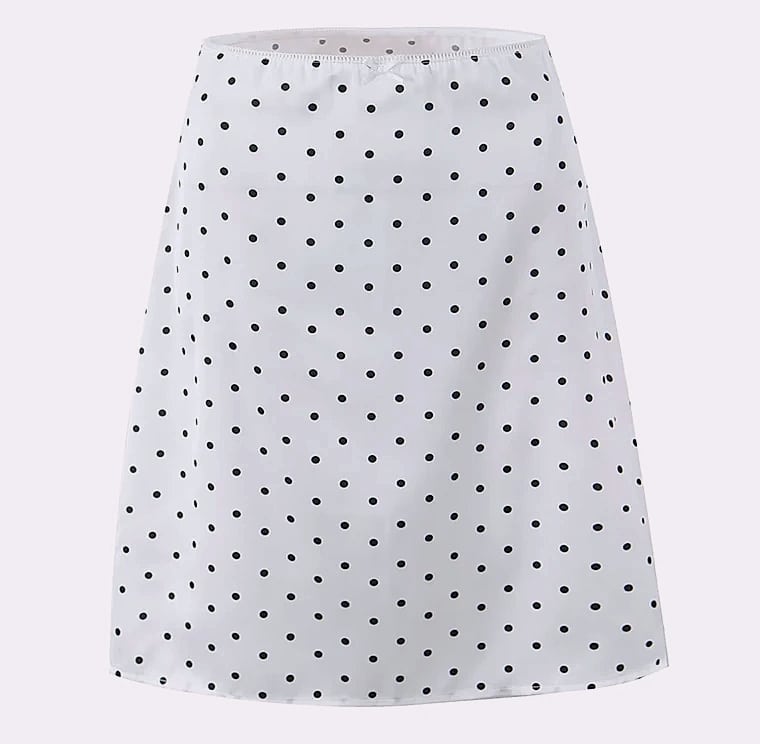 YENKYE Women Vintage Polka Dot A-Line Knee Skirt