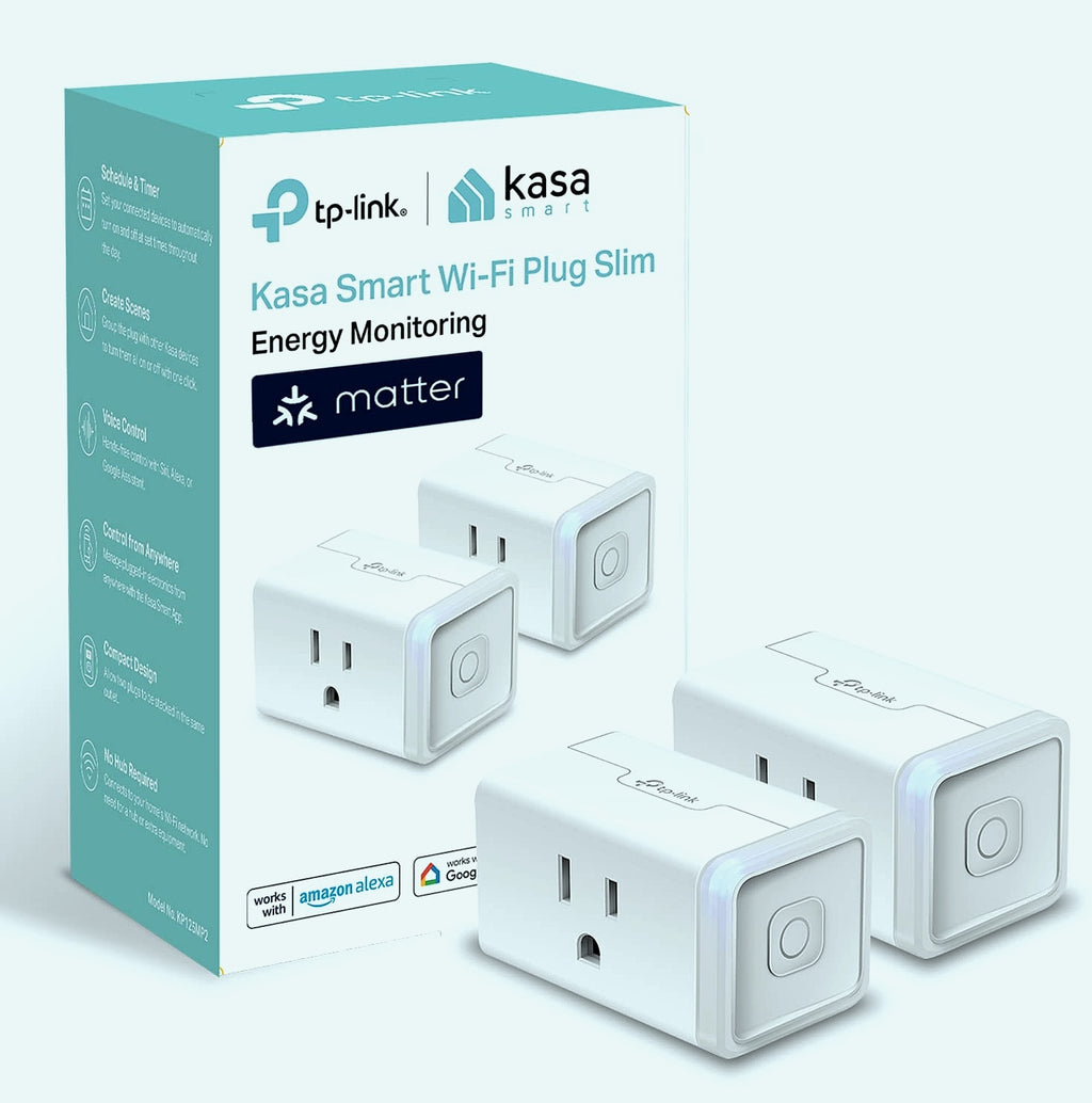 Kasa Smart Plug KP125M Matter Compatible Energy Monitor 2-Pack