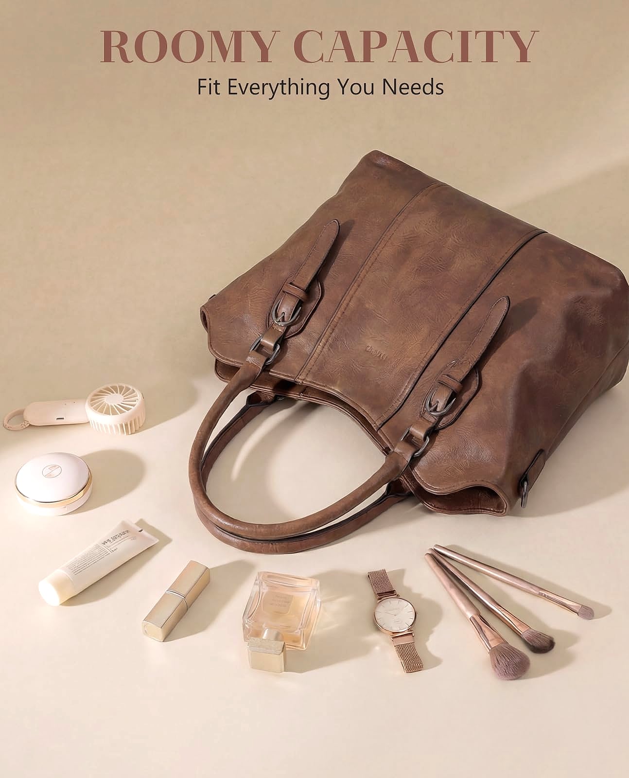 VASCHY Hobo Bag Women Vegan Leather Satchel Crossbody