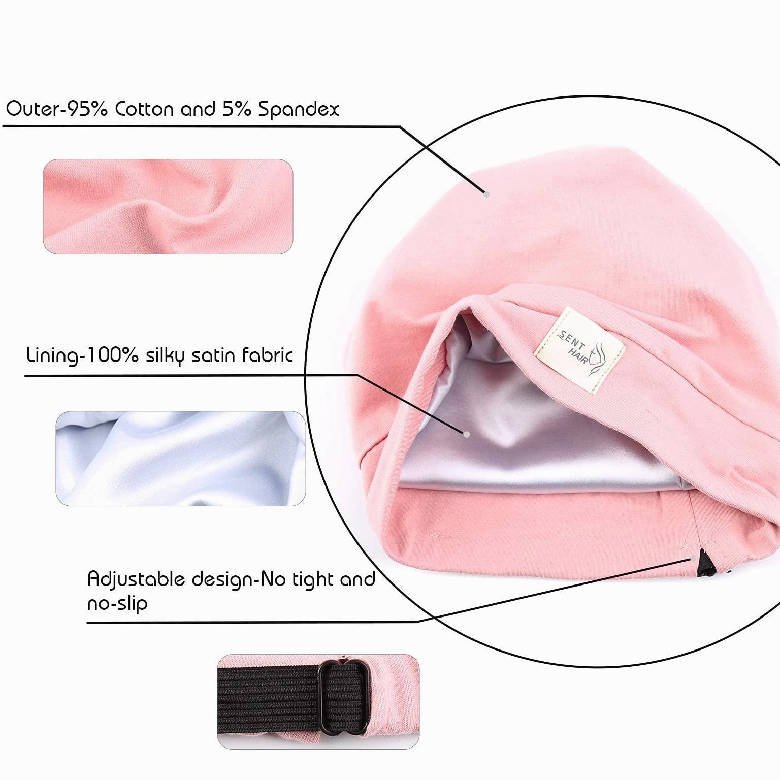 Kids Satin Lined Bonnet Silk Slouchy Beanie for Natural Hair, Adjustable Sleep...