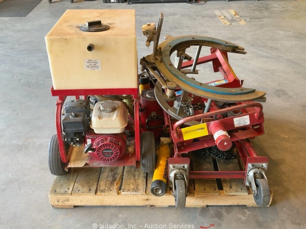 Lot (12) Miscellaneous Tools Hydrostatic Test Pump Cylinder Chain Hoist bidadoo