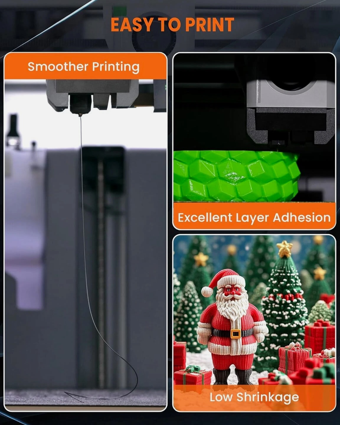 【Buy 10 Pay 6】TECBEARS PLA/PETG/SILK PLA+ Matte 3D Printer Filament 1KG ABS ASA