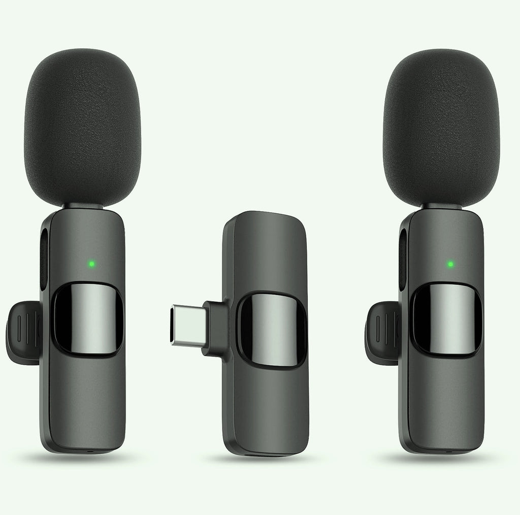MAYBESTA Wireless Lavalier Microphone 2 Pack for iPhone Android