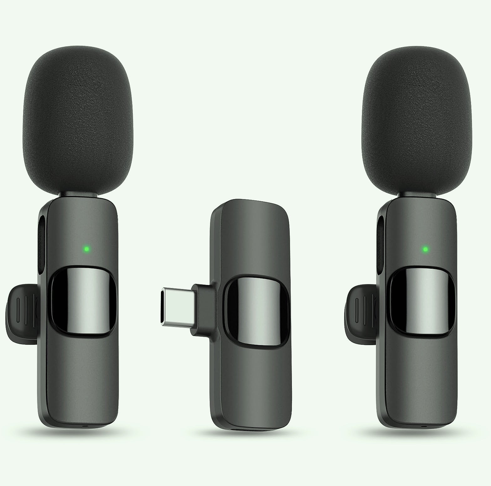 MAYBESTA Wireless Lavalier Microphone 2 Pack for iPhone Android