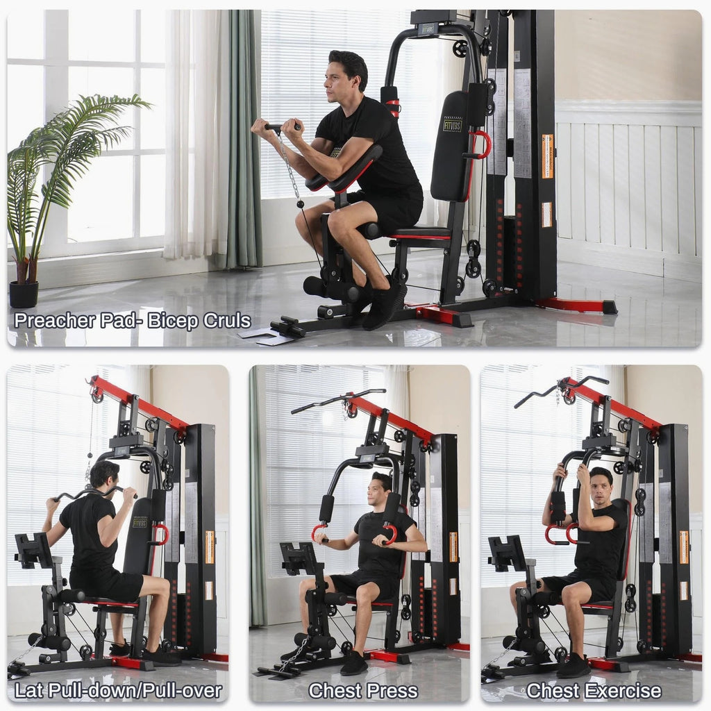 Fitvids Home Gym Equipment, 160lb Weight Stack, Full Body Workout Machine
