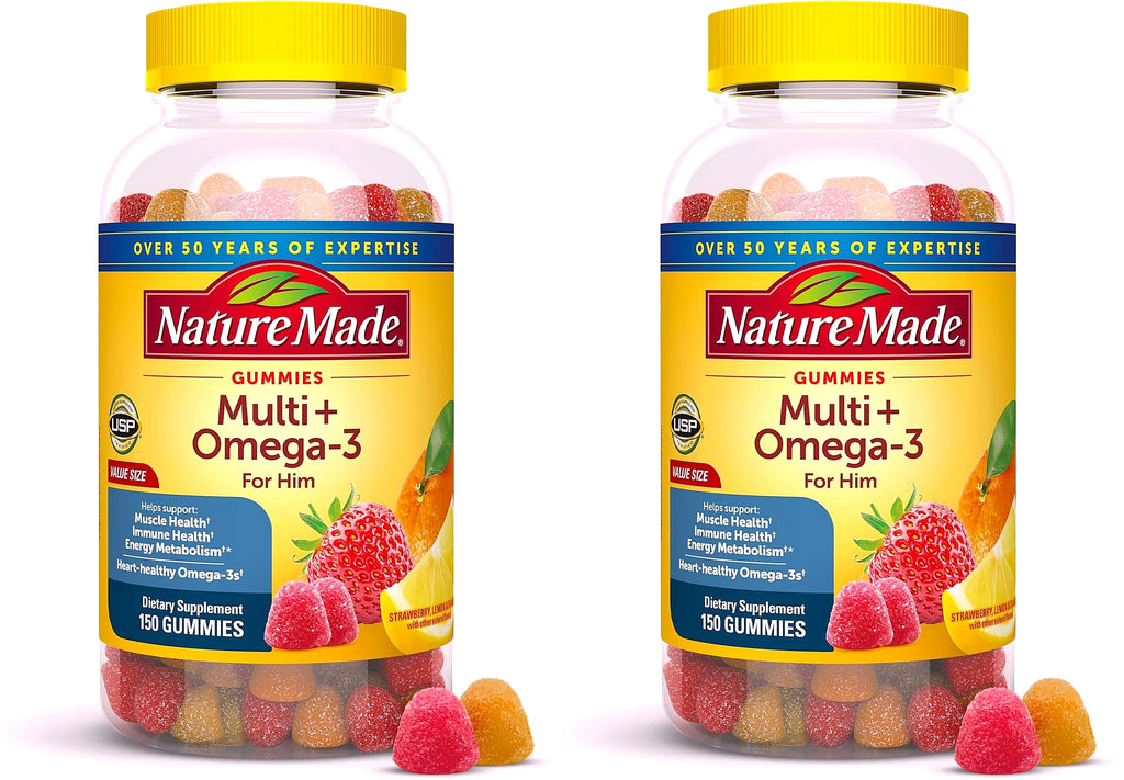 Nature Made Men's Multivitamin Gummies with Omega-3, 150 Count