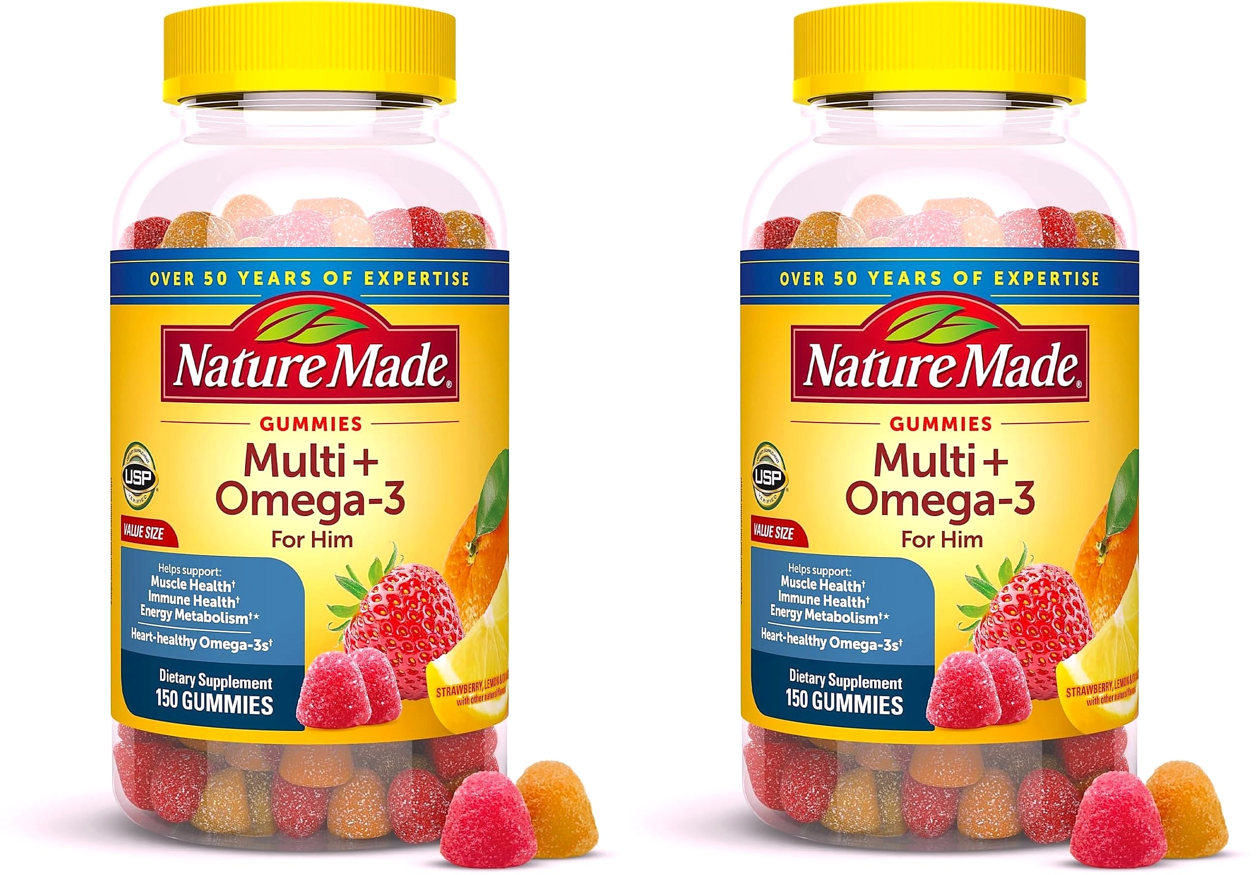 Nature Made Men's Multivitamin Gummies with Omega-3, 150 Count