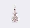 TOPGRILLZ 925 Sterling Silver Money Bag Pendant Box Chain