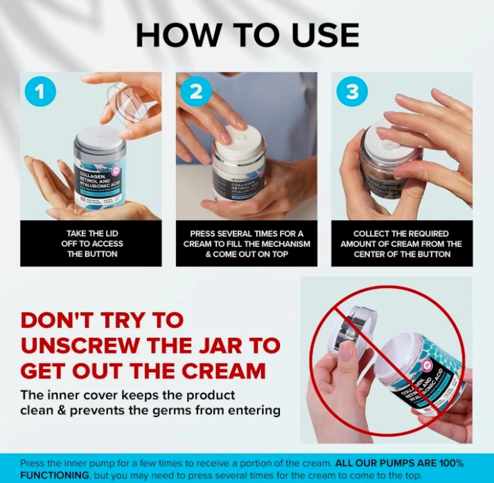 Anti-Aging Face Moisturizer - Retinol, Collagen & Hyaluronic Acid, Day & Night