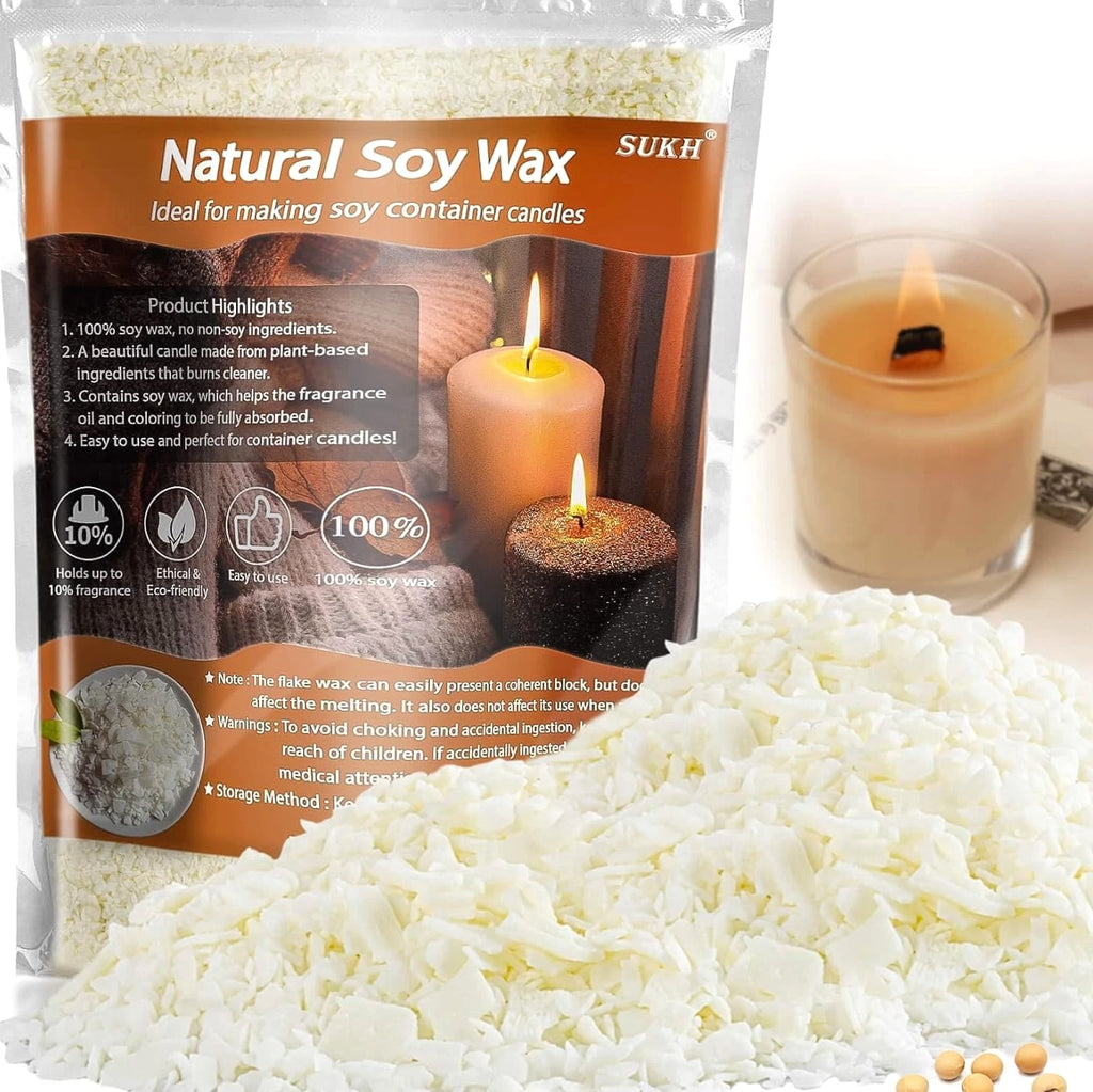 Soy Wax for Candle Making - Natural Soy Wax Flakes, DIY Scented Candles, Bulk