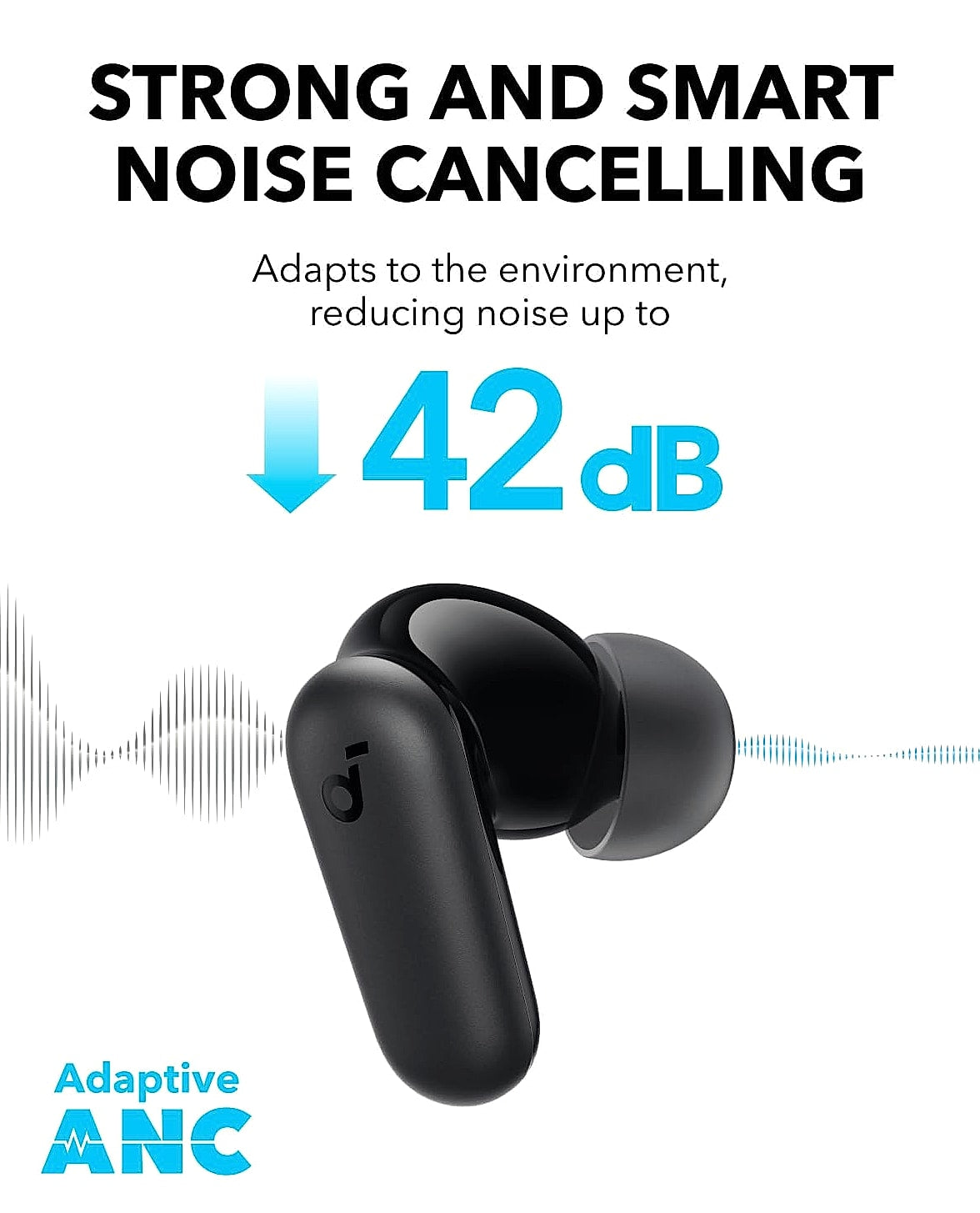 Soundcore P30i Noise Cancelling Earbuds with 45H Playtime