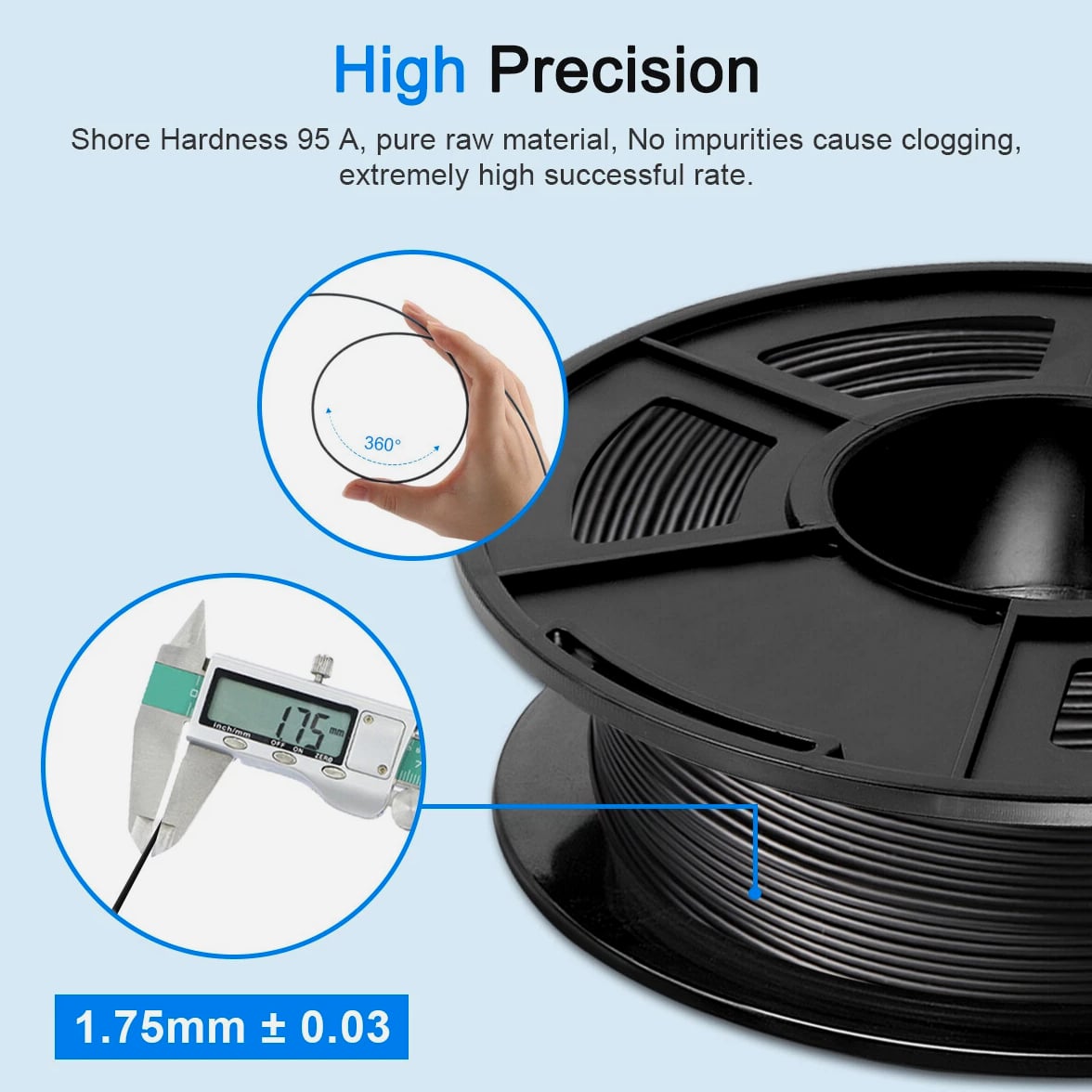 JAYO 10KG 1.75mm PLA Meta Matte Silk PETG Wood ABS 3D Printer Filament 1.1KG per Set