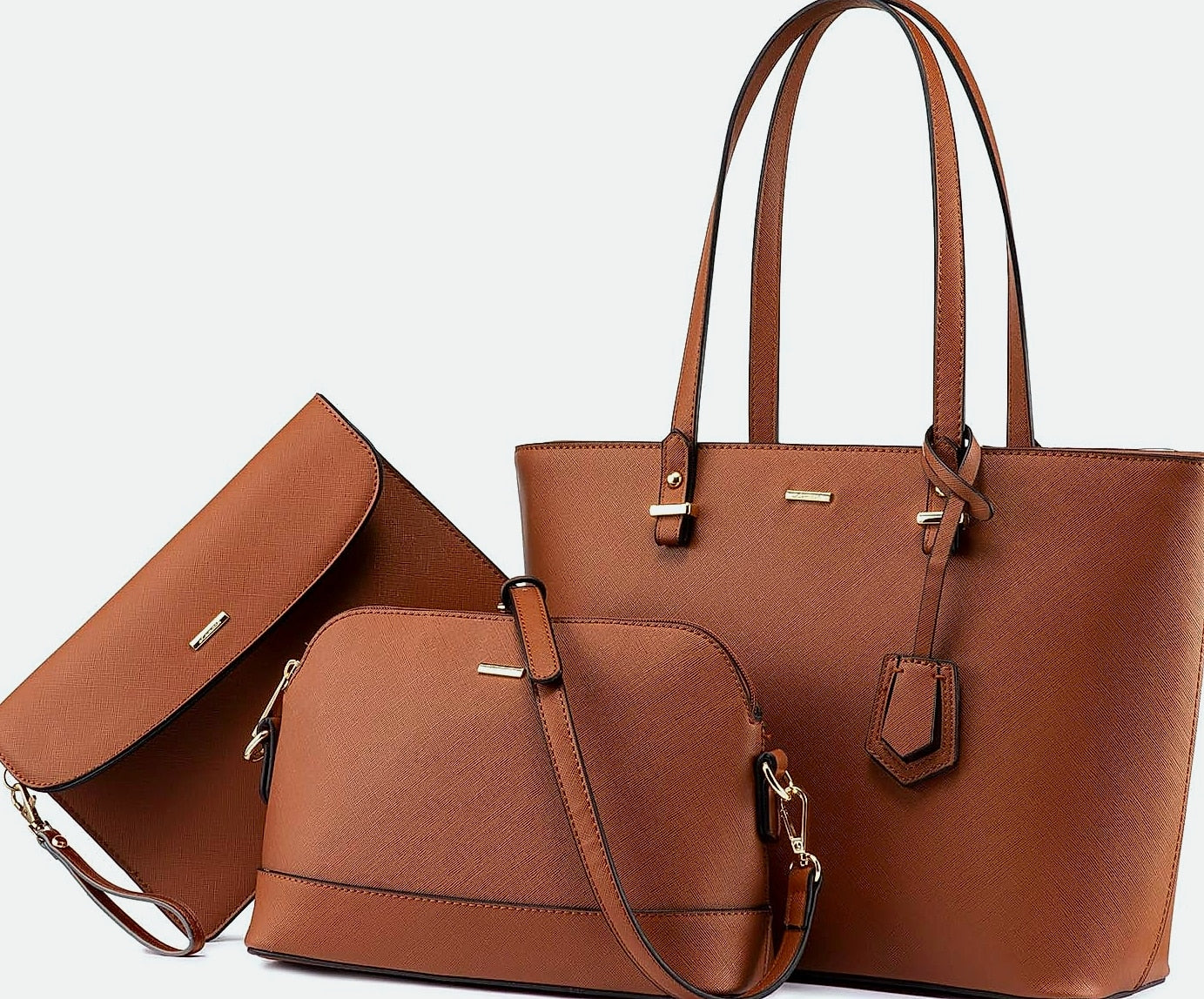 LOVEVOOK 3-Piece Handbag Set with Shoulder Bag, Satchel, and Hobo Purse