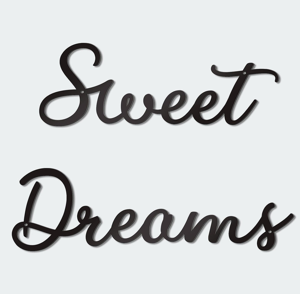 Zzbakress Sweet Dreams Metal Wall Decor for Bedroom