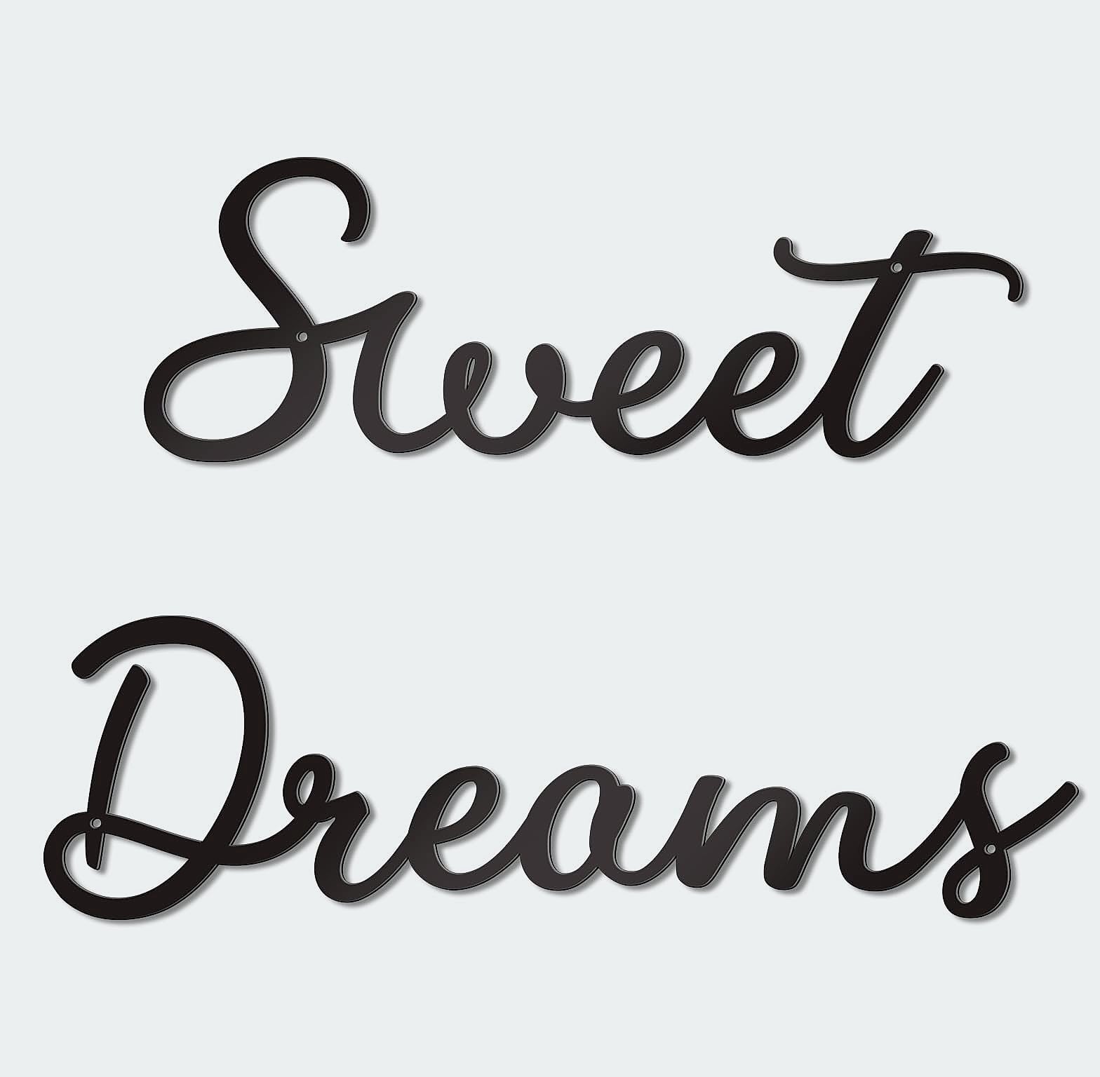Zzbakress Sweet Dreams Metal Wall Decor for Bedroom