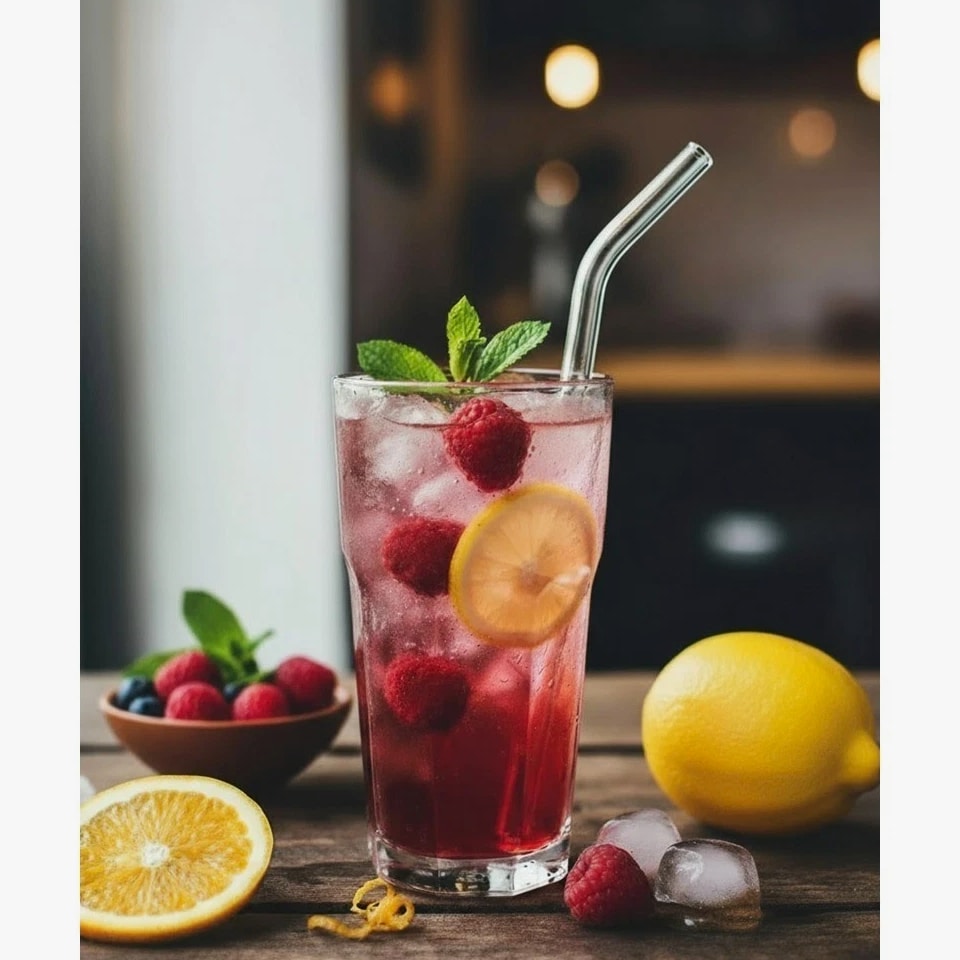 Reusable Clear Glass Drinking Straws 18 Pack: 8 Straight & 6 Bent 10mm x 8.5