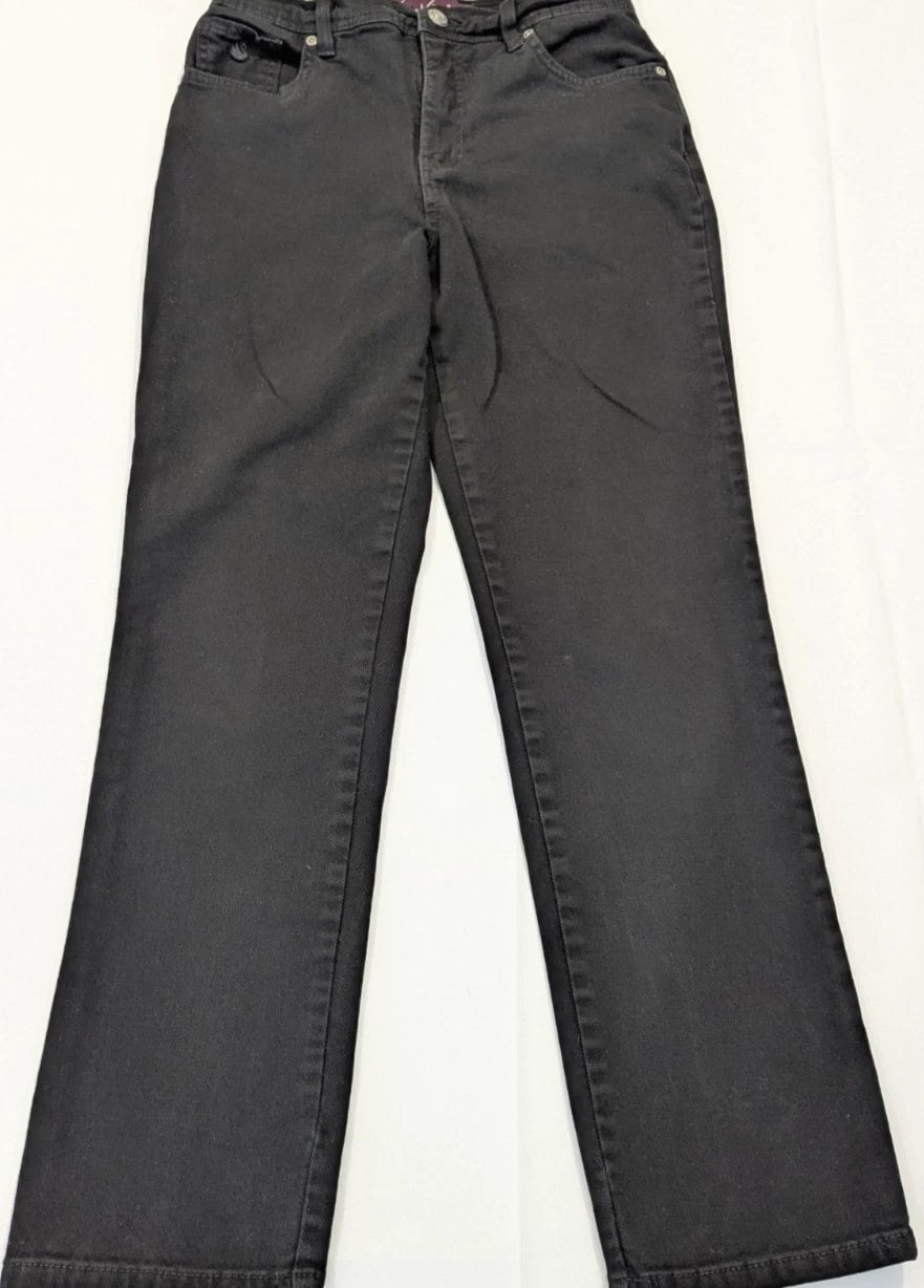 Gloria Vanderbilt Women's Black Jeans Straight Leg Size 6 Average Stretch