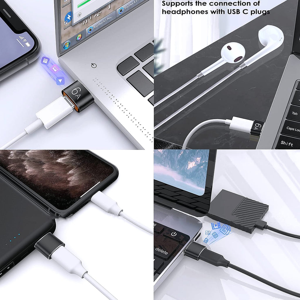 Mepsies USB to USB-C Adapter 4 Pack, OTG and Charging