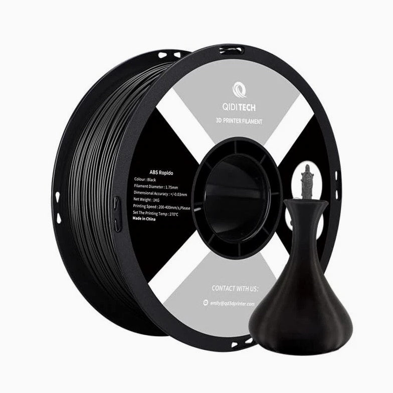 ABS Filament 1.75mm, 3D Printer Material ABS Rapido 1kg Spool (2.2lbs), Black