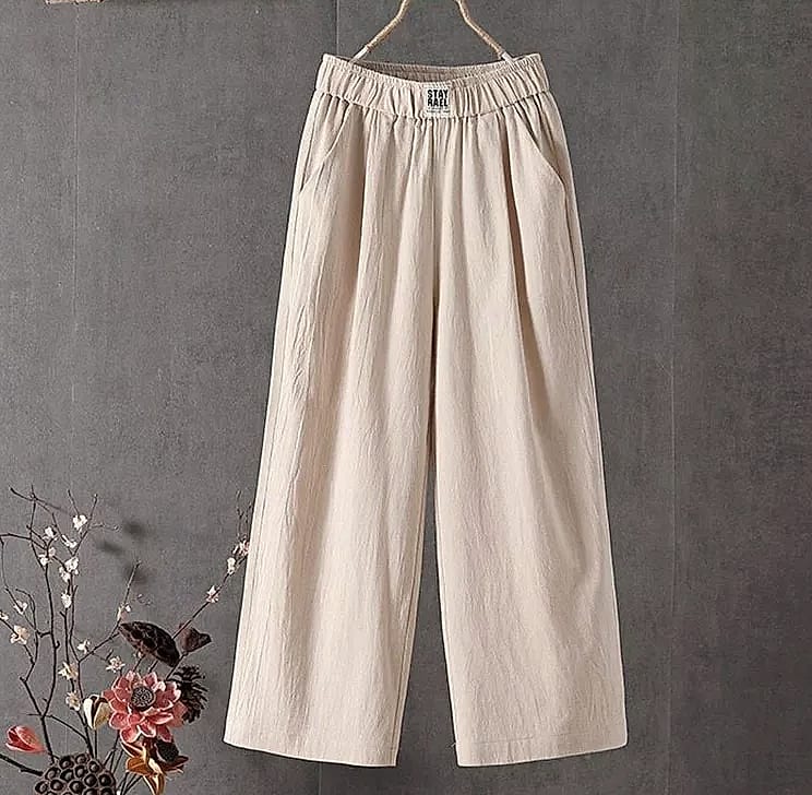 XPQBB Women's Summer Casual Pants Cotton Linen Blend