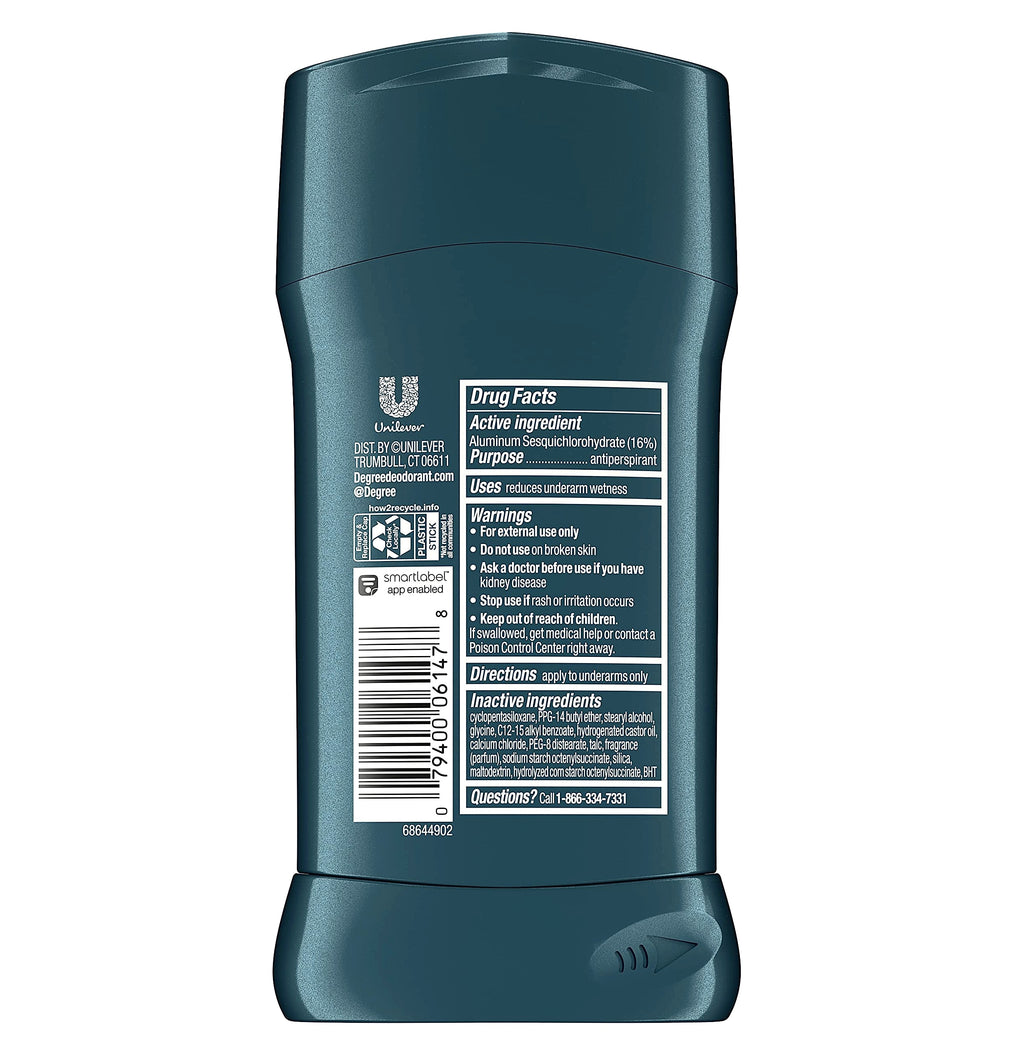 Degree Men Adventure Antiperspirant Deodorant, 2.7 oz, 4 Pack