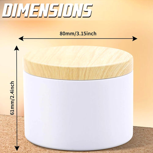 12 Pack 8 Oz Candle Jars with Metal Wood Grain Lids Empty Candle Making Container