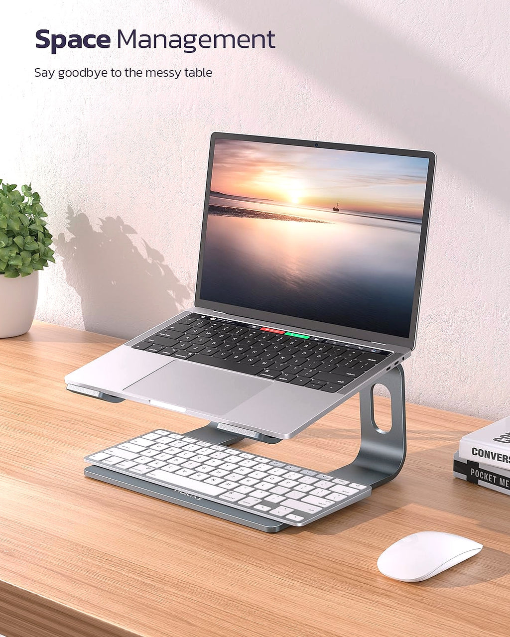 Nulaxy All-Aluminum Laptop Stand for Desk, Ergonomic Detachable Ventilated Cooling Computer Riser, Anti-Slip Design Notebook Holder Compatible with All 10-16" Laptops (MacBook, Dell XPS, HP, Lenovo)