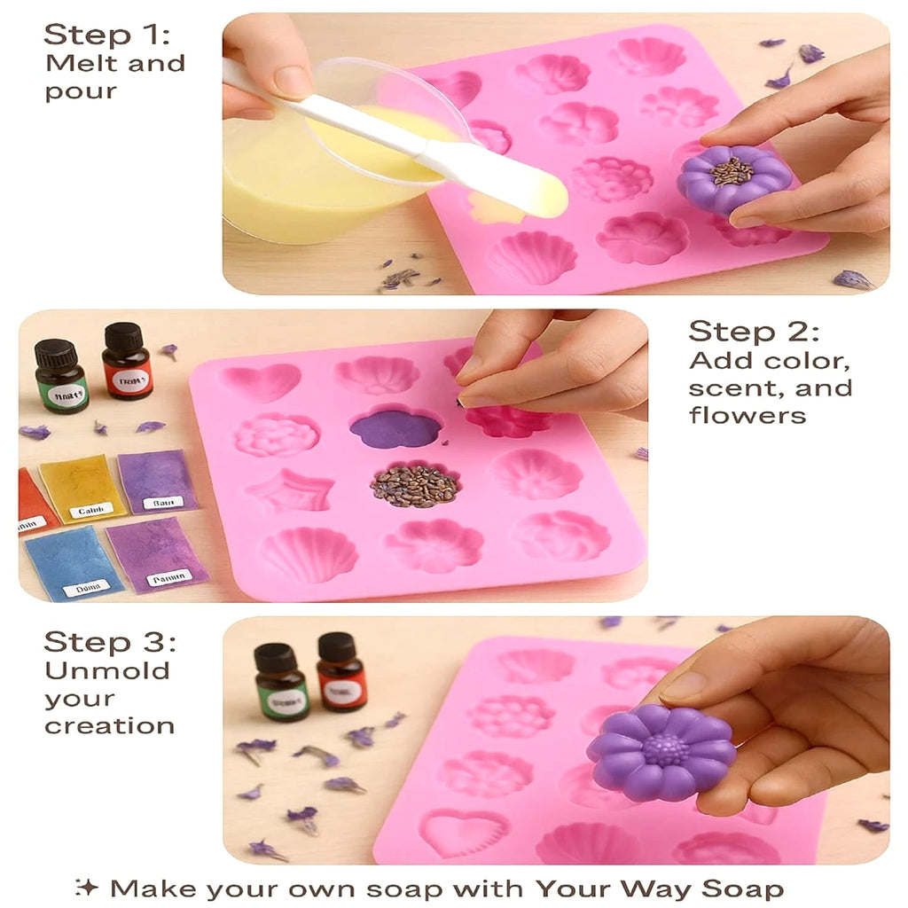 Soap Making Kit – 53 Pieces DIY Melt & Pour Supplies with 2 Lbs Soap Bases (1 Lb Go