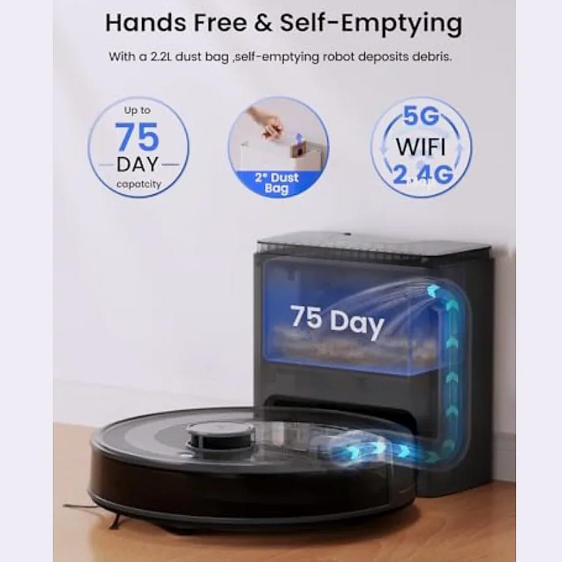 SHXI M2 Plus Robot Vacuum with 75-Day Self-Emptying Station