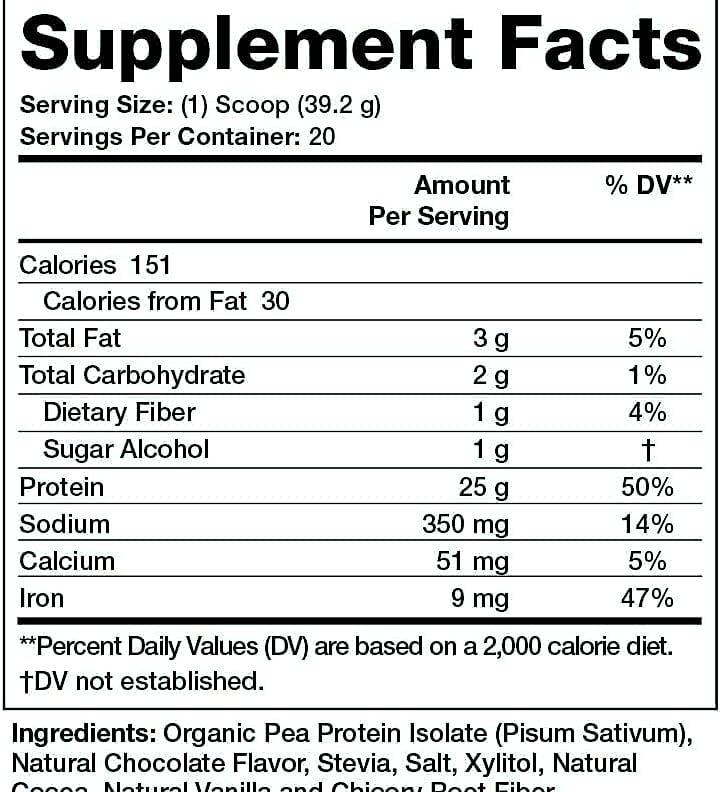 Olympian Labs Plant Based Pea Protein Powder Chocolate 2lb