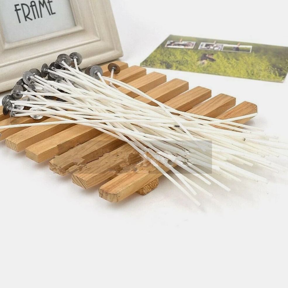 20Pack 20cm/8" Candle Wicks Cotton Core Pre Waxed&Tabbed With Sustainers