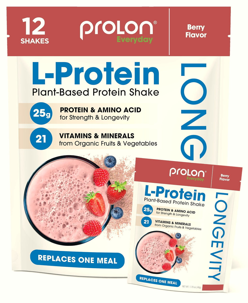 Prolon Longevity Plant Based Protein Powder, 25g per serving