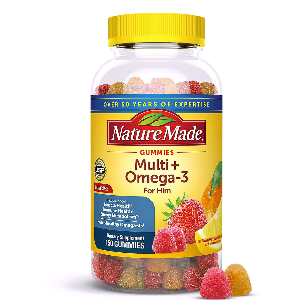 Nature Made Men's Multivitamin Gummies with Omega-3, 150 Count