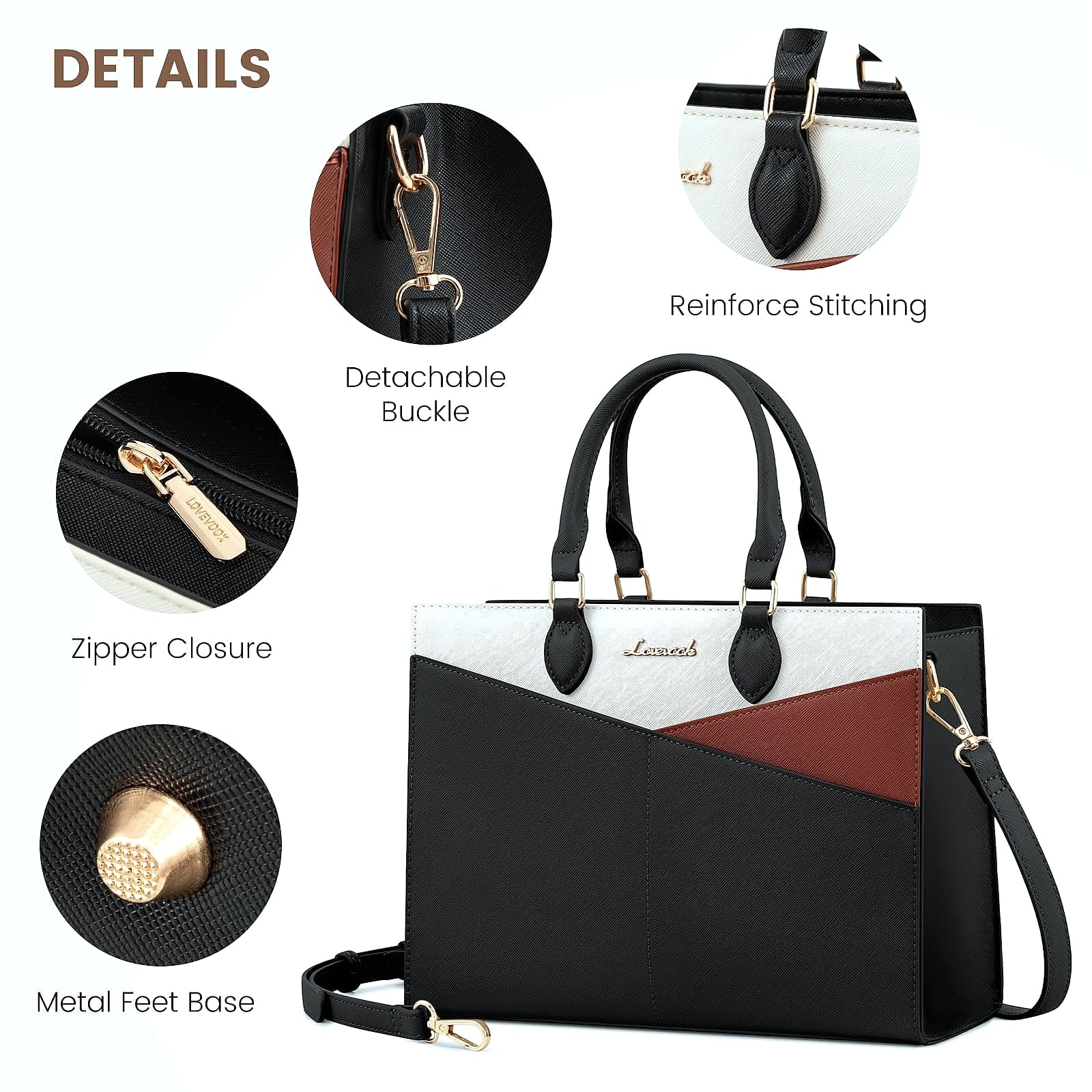 LOVEVOOK Satchel Handbag Leather Crossbody Tote with Top Handle