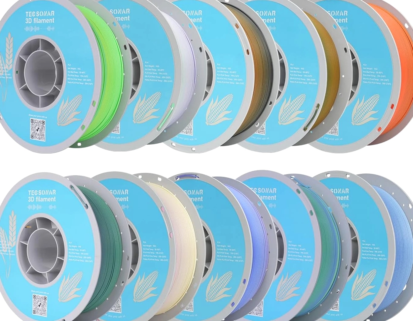 Matte Rainbow PLA 3D Printer Filament, 10 Rolls,1Kg Spool(2.2Lbs) 1.75Mm 3D Prin