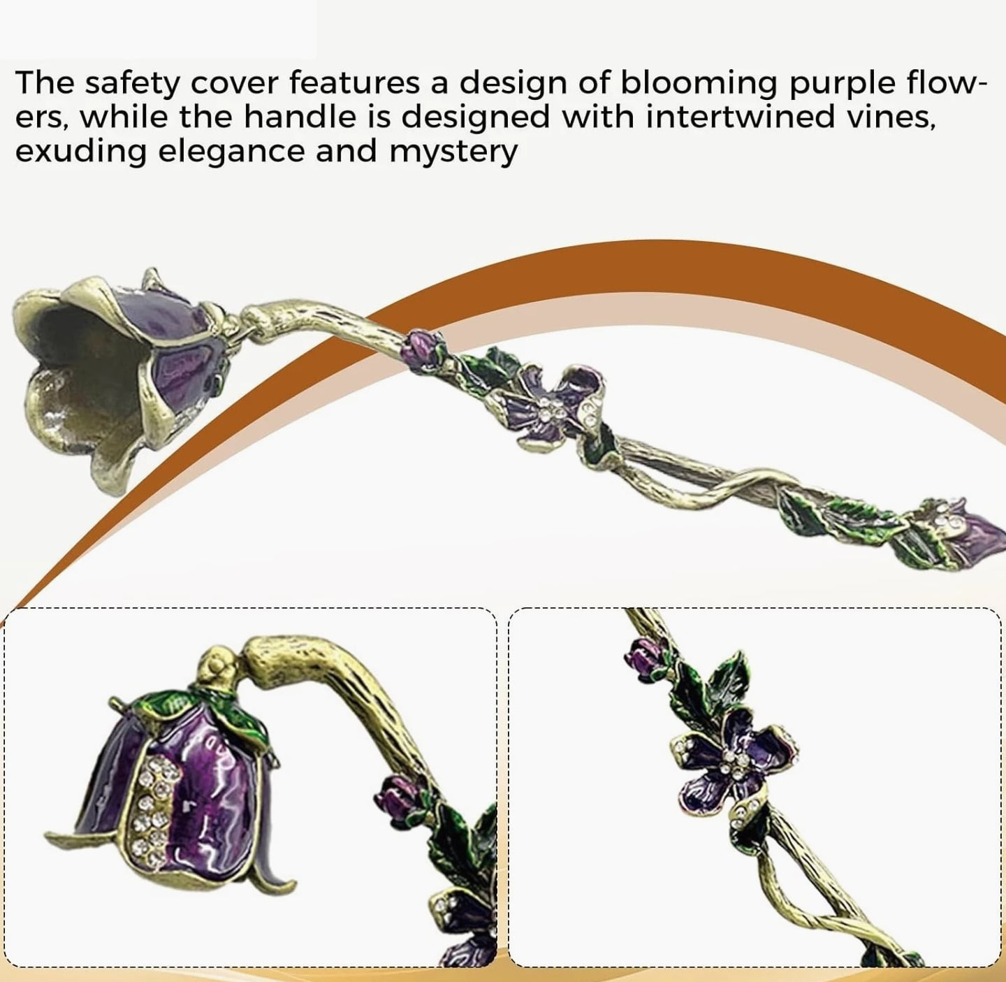 Floral Candle Snuffer - Candle Extinguisher with Long Handle, Wick Flame Snuffer